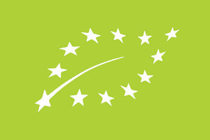 Das EU-Bio-Logo, ein grünes Blatt aus Sternen