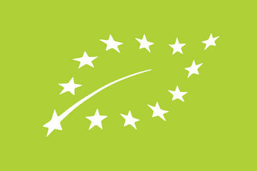 Das EU-Bio-Logo, ein grünes Blatt aus Sternen