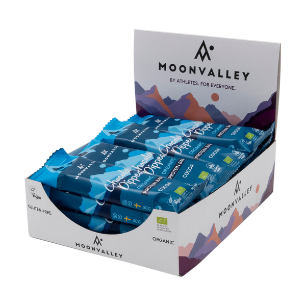 Moonvalley Organic Protein Bar - Bio-Proteinriegel Chocolate-Dipped Cocoa (12 x 50 g)