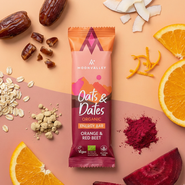 Moonvalley Organic Energy Bar - Bio-Energieriegel Red Beets & Orange (12 x 50 g)
