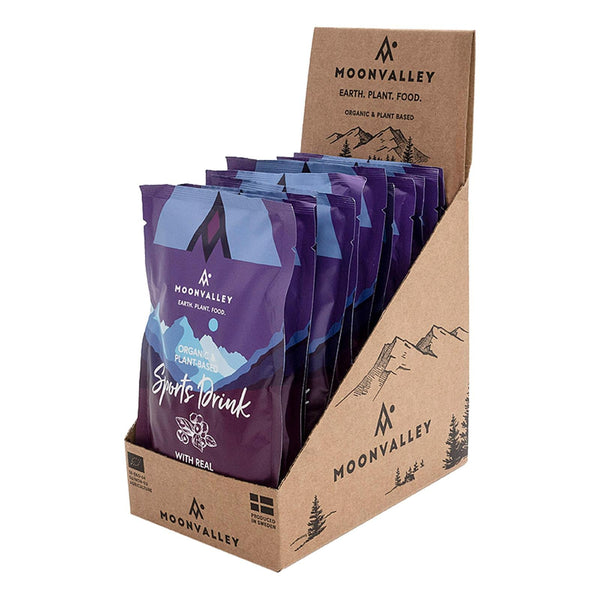 Moonvalley Organic Sports Drink - boisson bio en poudre Cassis (12 x 45 g)