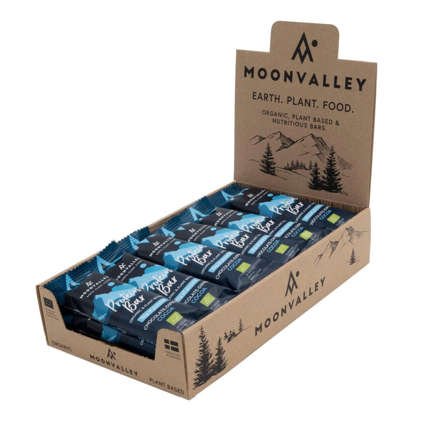 Moonvalley Organic Protein Bar - Bio-Proteinriegel Chocolate-Dipped Cocoa (18 x 60 g)