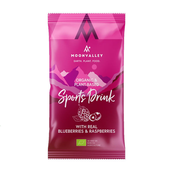 Moonvalley Organic Sports Drink - Poudre de Boisson Bio Myrtille &amp; Framboise (45 g) 